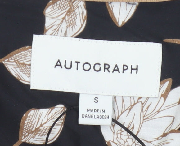 Marks and Spencer Autograph Men's Black Floral Short Sleeve Shirt Size S