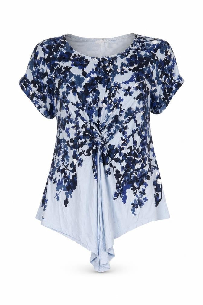 RJR.John Rocha Womens Blue Floral Tunic Blouse Size 12