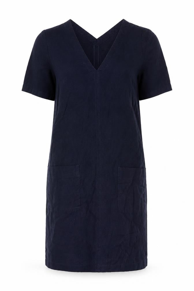 Marks & Spencer Women’s Navy Linen Blend Shift Dress Size 6