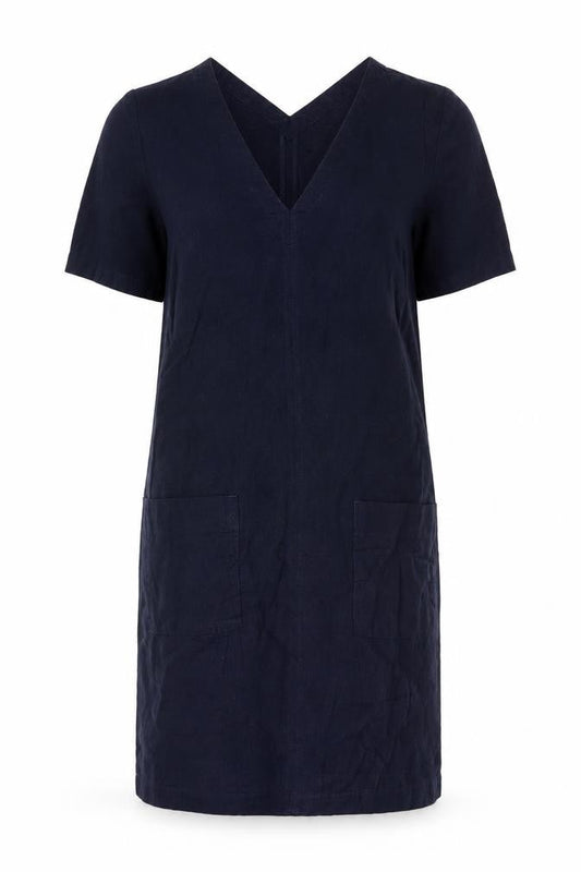 Marks and Spencer Women’s Navy Linen Blend Shift Dress Size 6