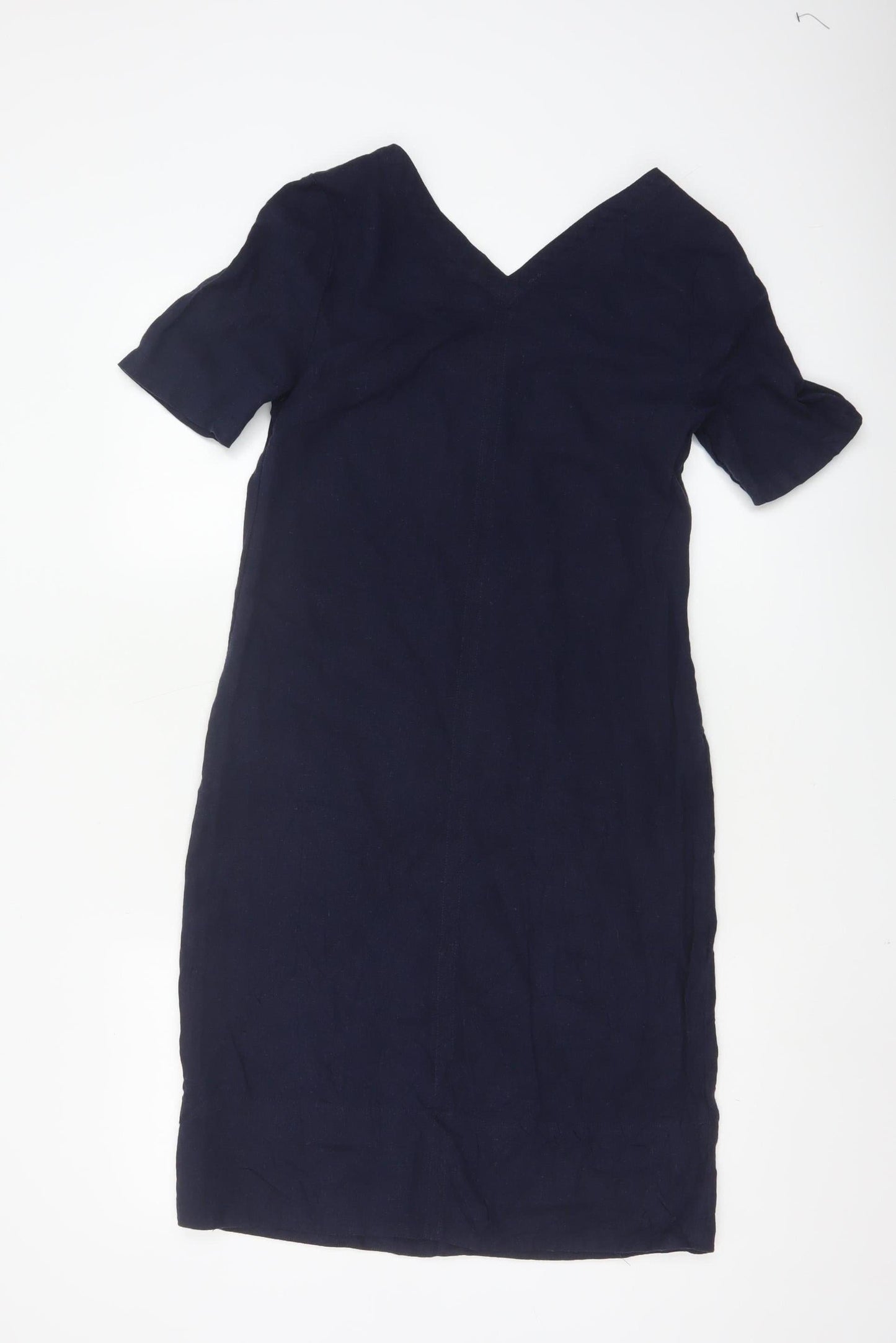 Marks and Spencer Women’s Navy Linen Blend Shift Dress Size 6