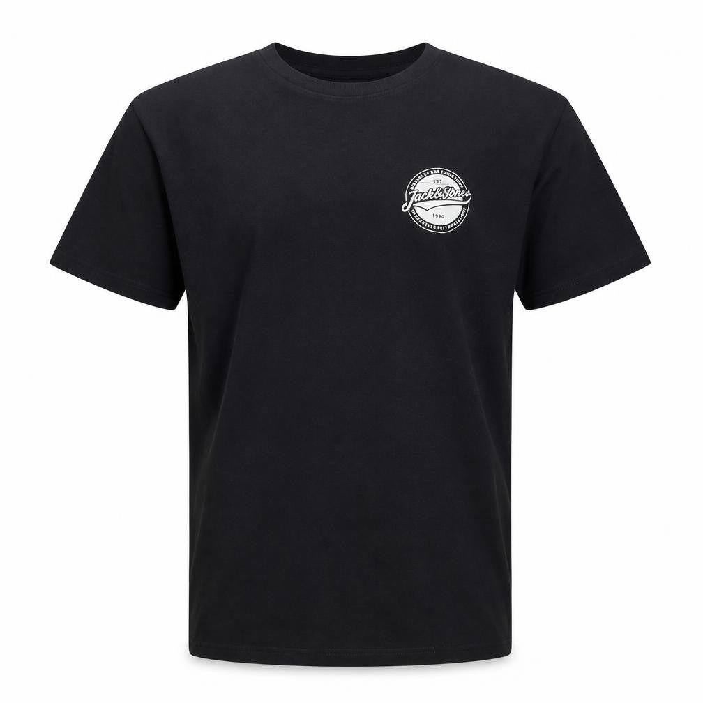 Jack & Jones Boys Black 12 Years Logo Cotton Short Sleeve T-Shirt