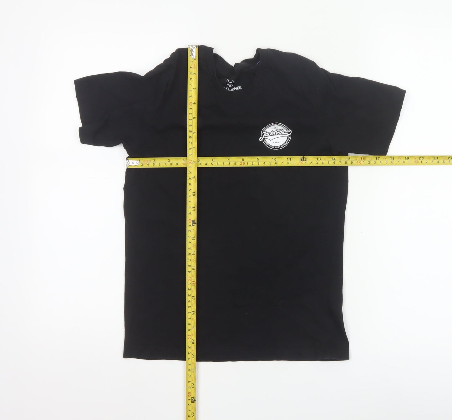 Jack & Jones Boys Black 12 Years Logo Cotton Short Sleeve T-Shirt