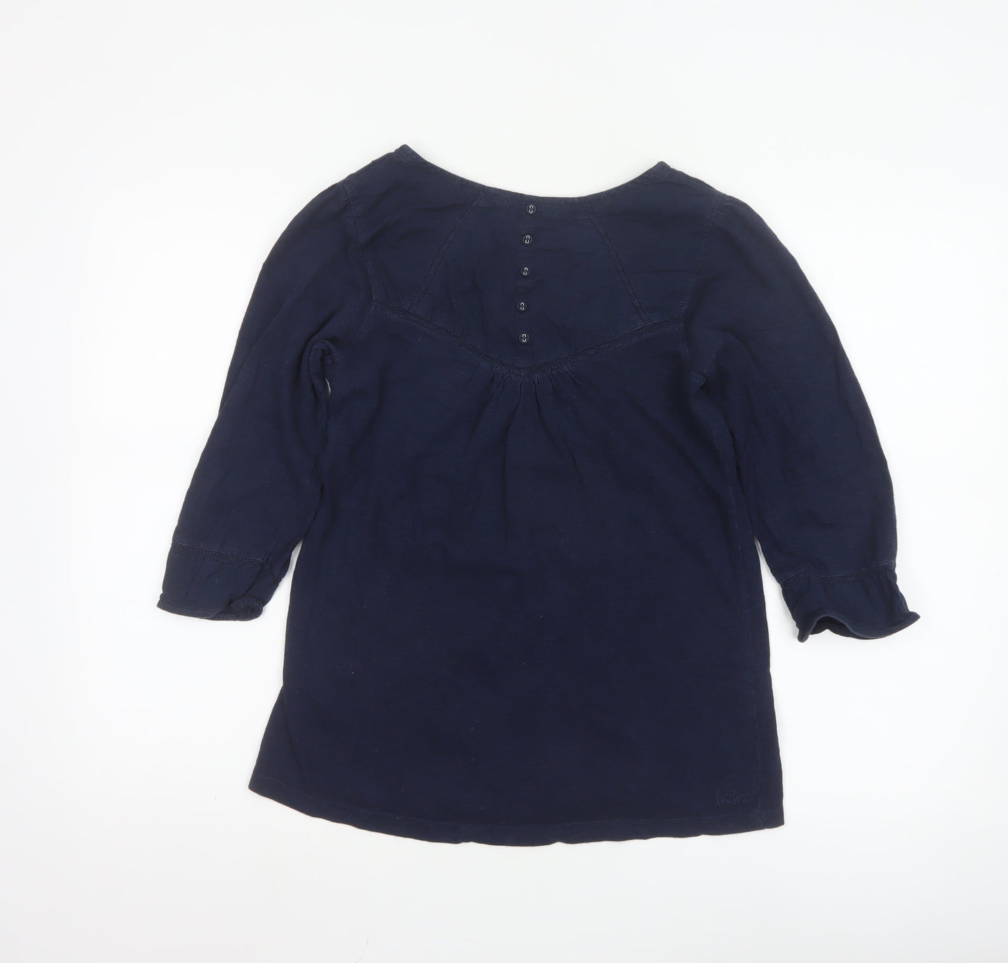 Fat Face Women's Blue Cotton Tunic Blouse Size 8