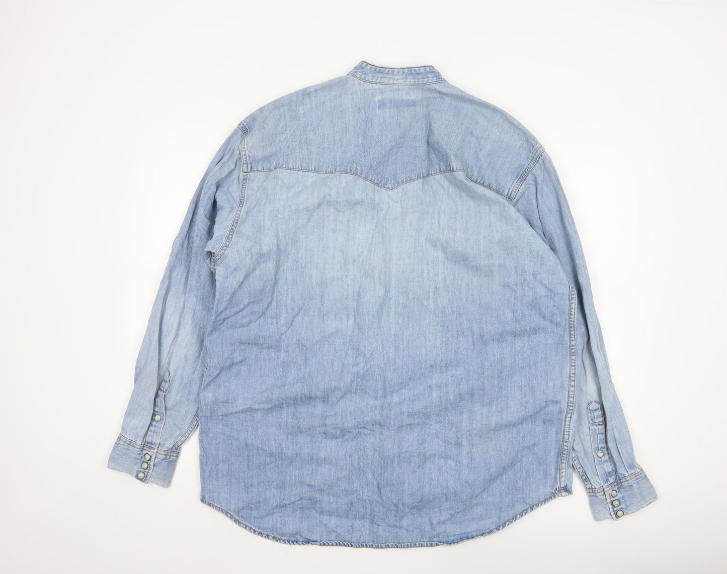 Lee Men's Blue Denim Western Button-Up Shirt Size L