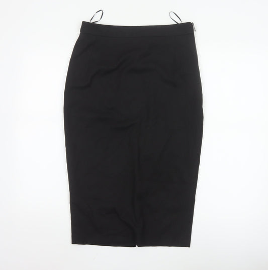 Next Women Black Size 10 Pencil Skirt Lined Stretch Workwear