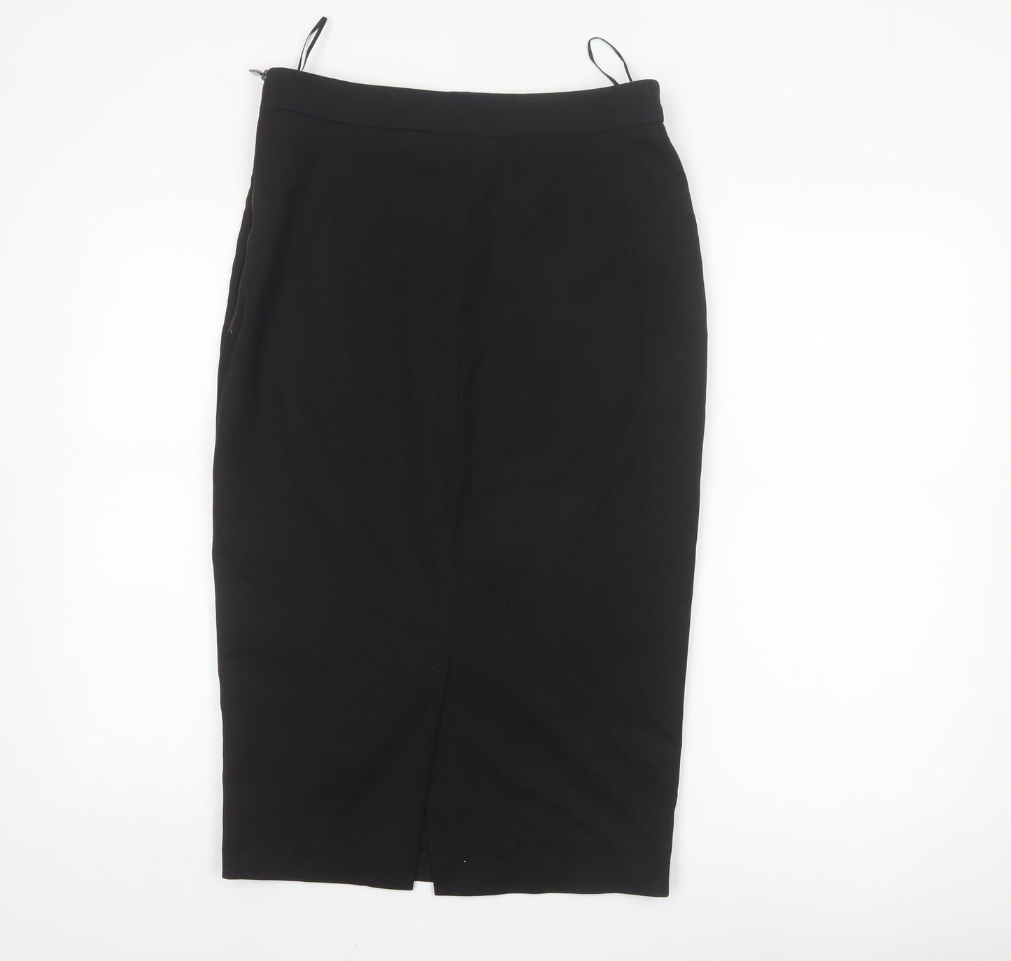 Next Women Black Size 10 Pencil Skirt Lined Stretch Workwear