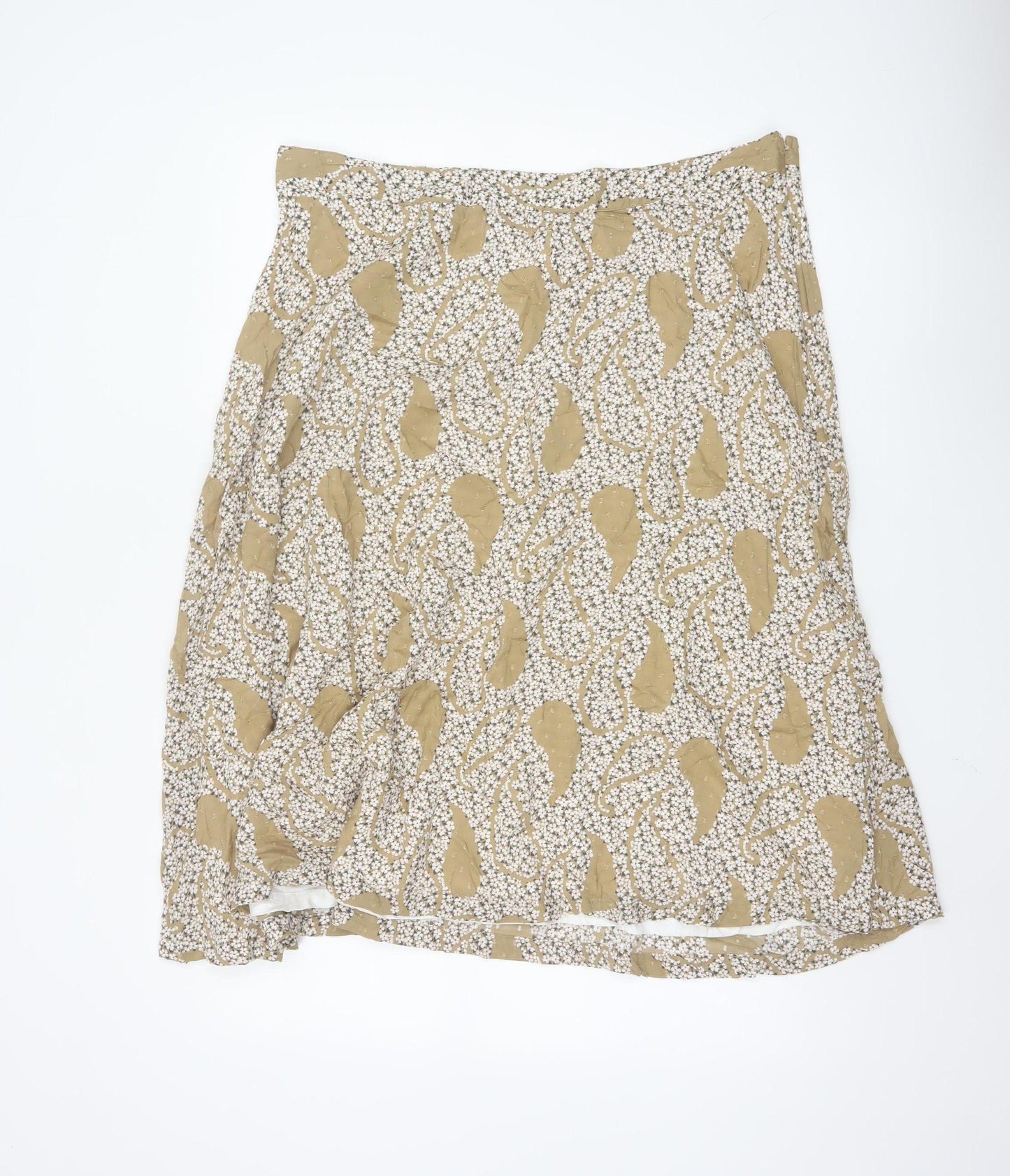Marks and Spencer Women’s Beige Paisley A-Line Skirt Size 18