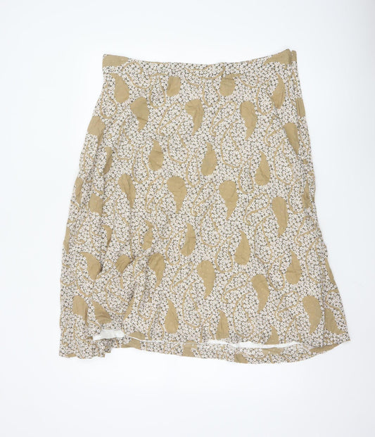 Marks and Spencer Women’s Beige Paisley A-Line Skirt Size 18