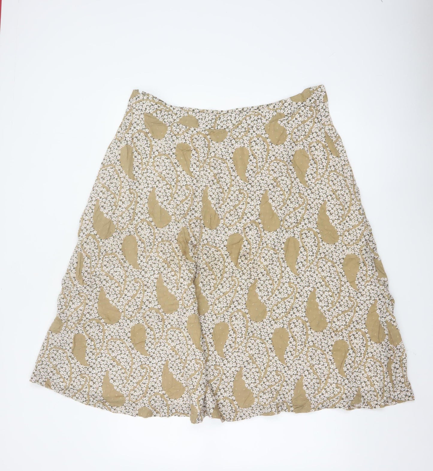 Marks and Spencer Women’s Beige Paisley A-Line Skirt Size 18