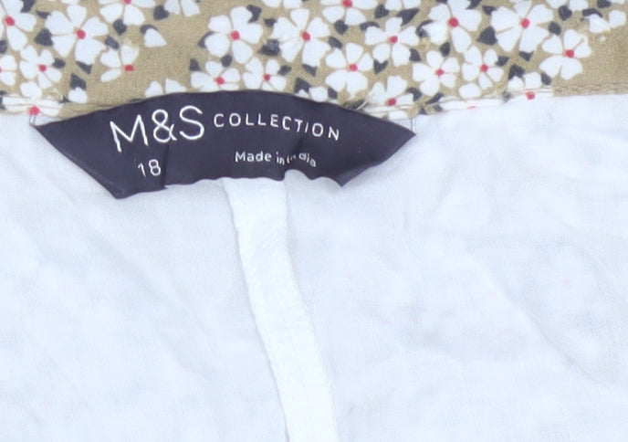 Marks and Spencer Women’s Beige Paisley A-Line Skirt Size 18