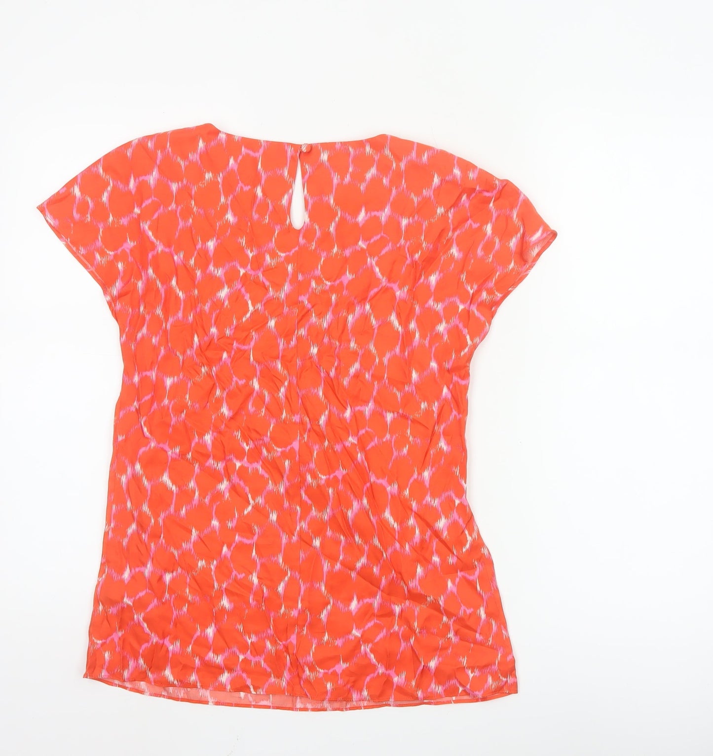 Boden Womens Orange Short Sleeve Silk Blend Tunic Blouse UK 6