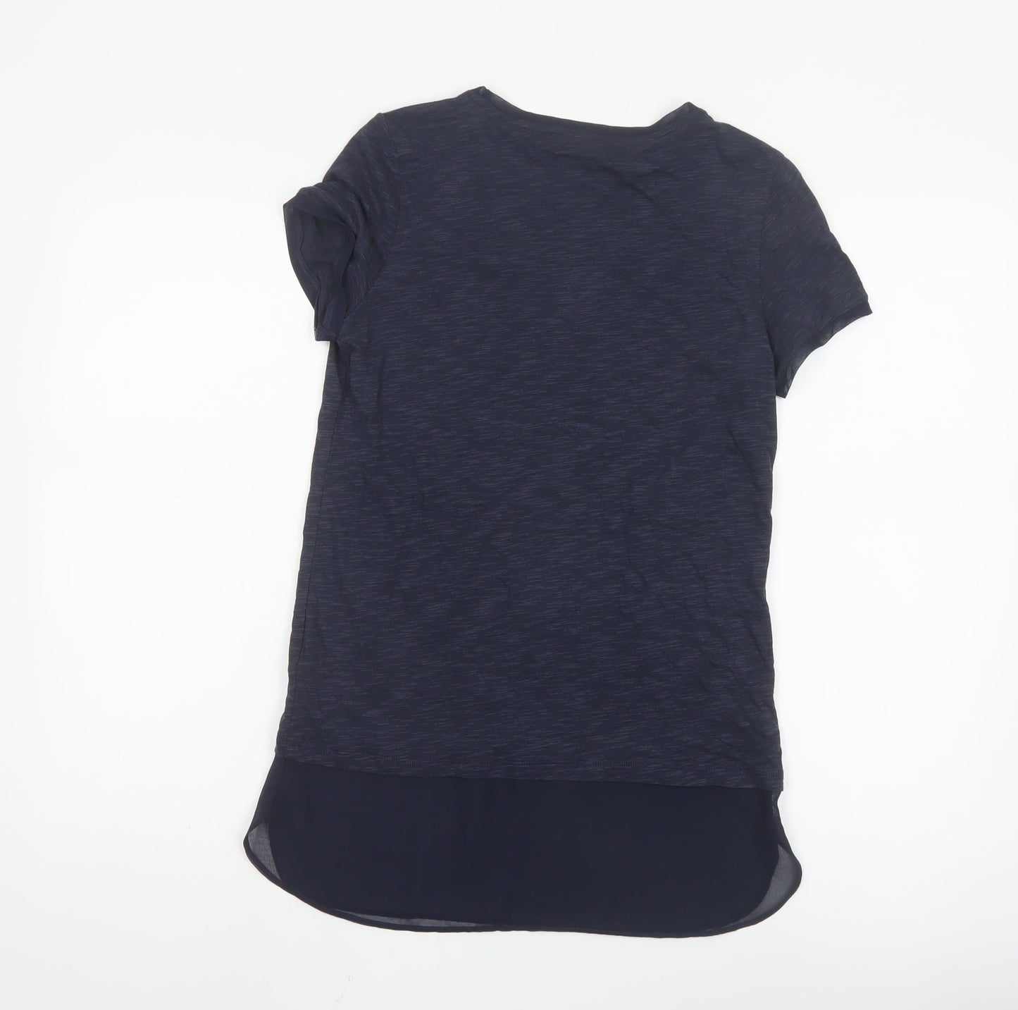 Marks and Spencer Women's Navy Floral Glitter T-Shirt Size 8