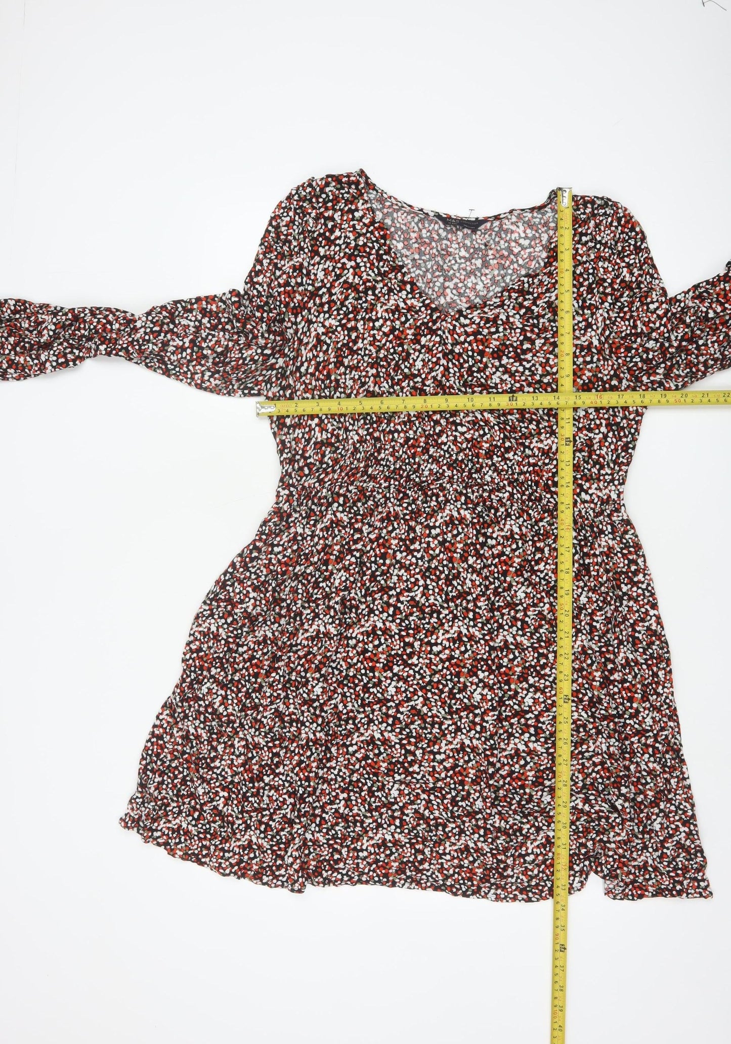 Marks and Spencer Women Multicoloured Viscose A-Line Dress Size 14