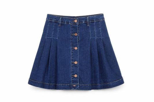 Oasis Women Blue Denim A-Line Button Front Skirt UK 10