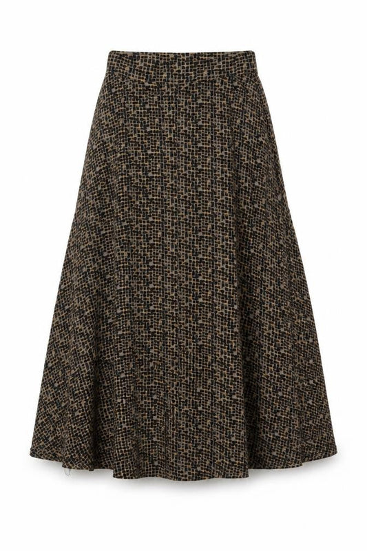 White Stuff Women’s Brown Geometric A-Line Midi Skirt Size 8