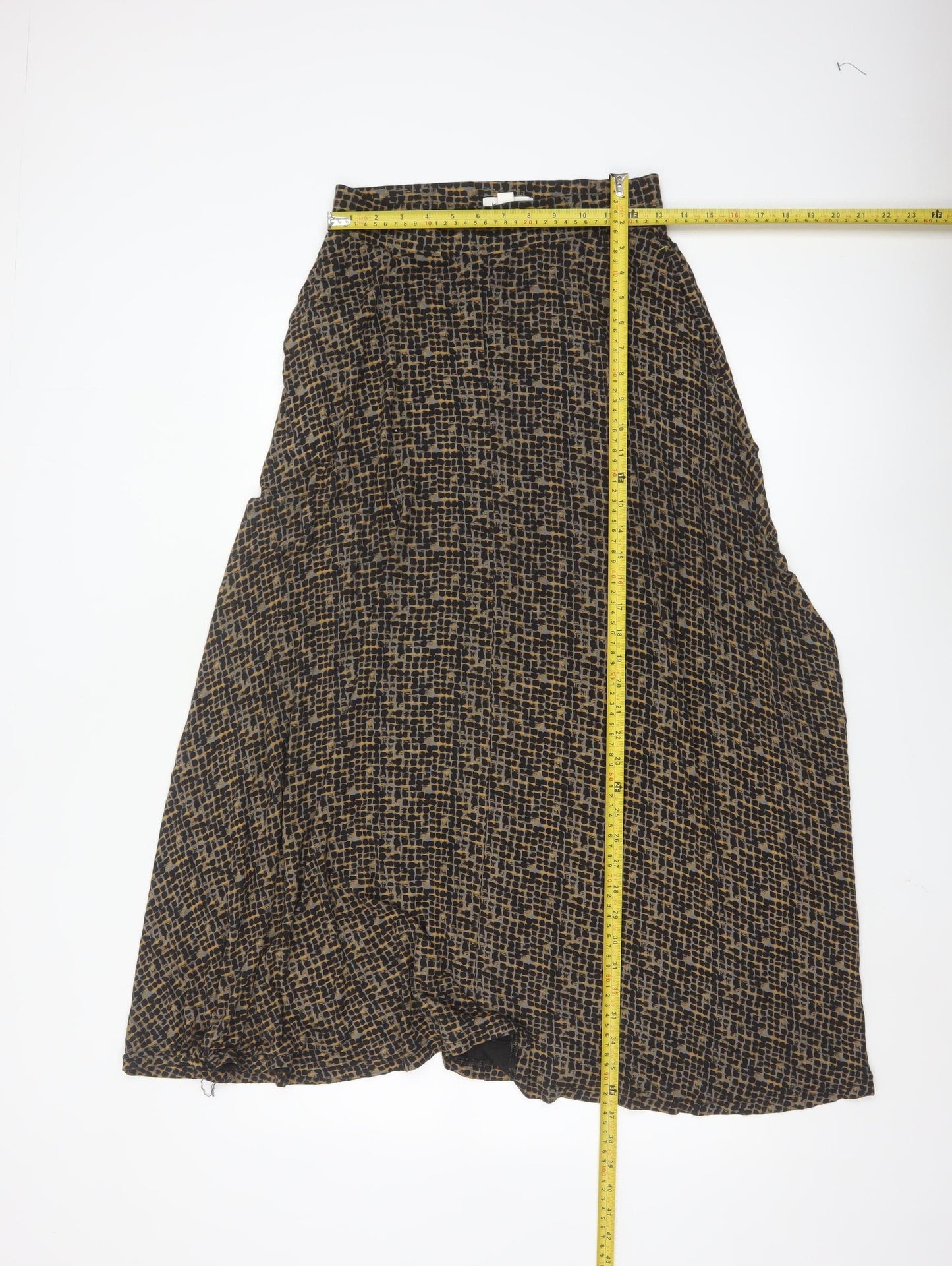 White Stuff Women’s Brown Geometric A-Line Midi Skirt Size 8