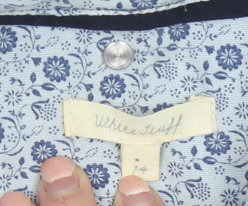 White Stuff Women's Blue Cotton Shirt Dress Size 14 Casual Denim