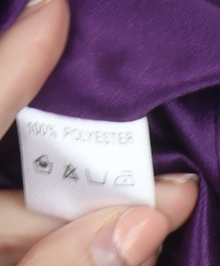 Traffic People Purple Satin Sleeveless Bubble Hem Dress L Womens