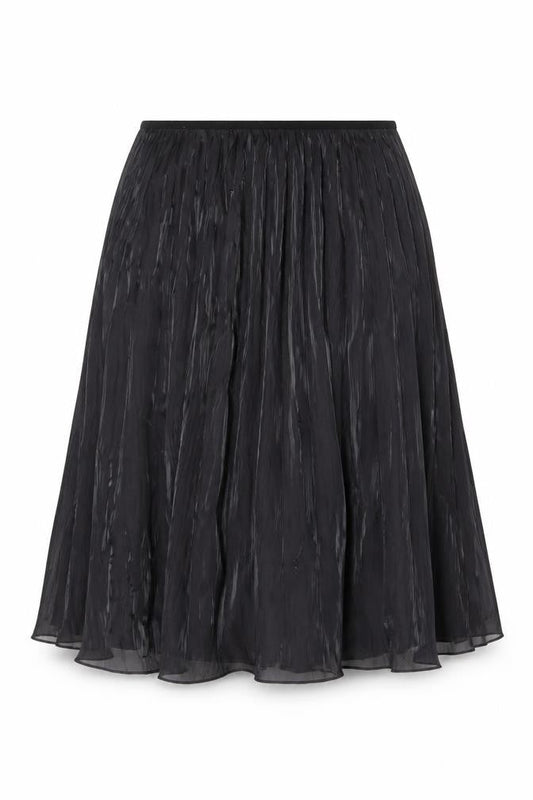 Jigsaw Women Black Pleated Midi Skirt Size 14 Polyester