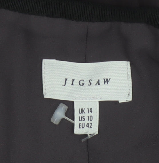 Jigsaw Women Black Pleated Midi Skirt Size 14 Polyester