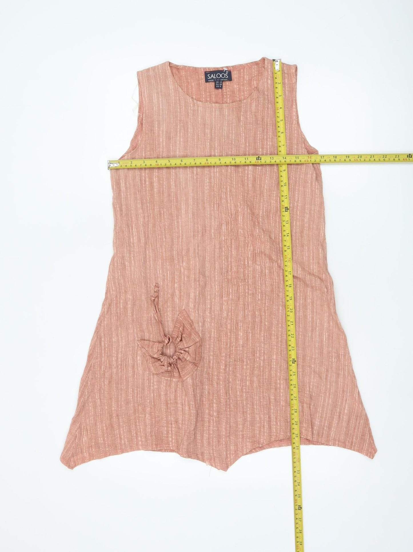 Saloos Women Brown Sleeveless A-Line Dress UK 12
