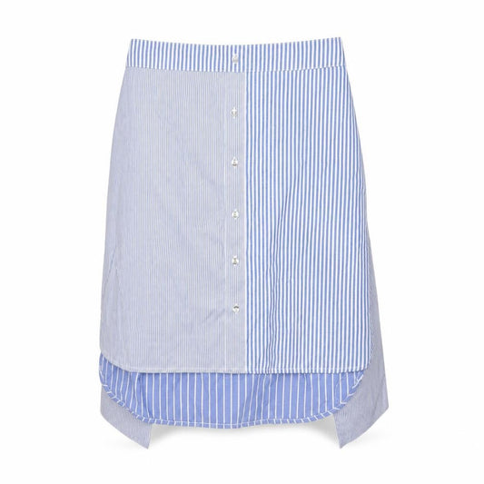 River Island Women Blue Striped Wrap Skirt Size 10 Short