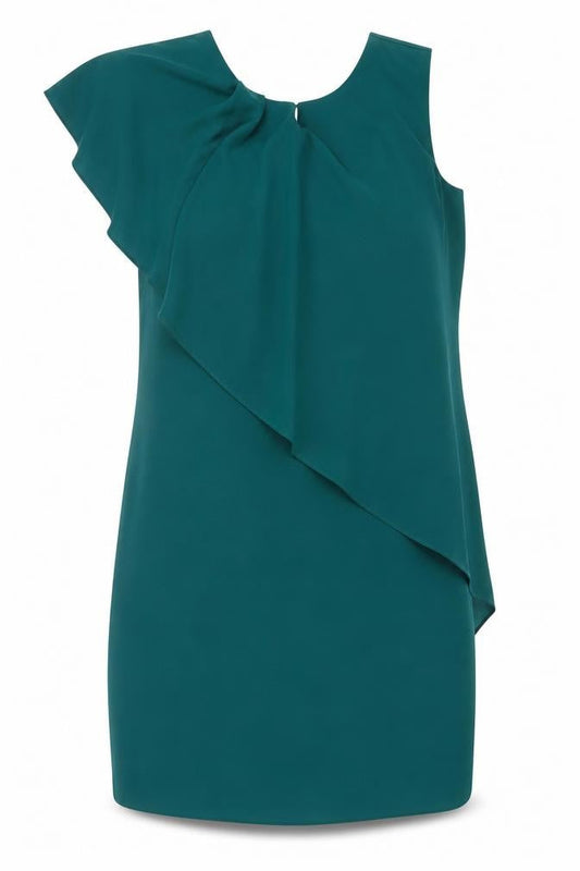 Next Women’s Green Asymmetric Ruffle Sheath Dress Size 14