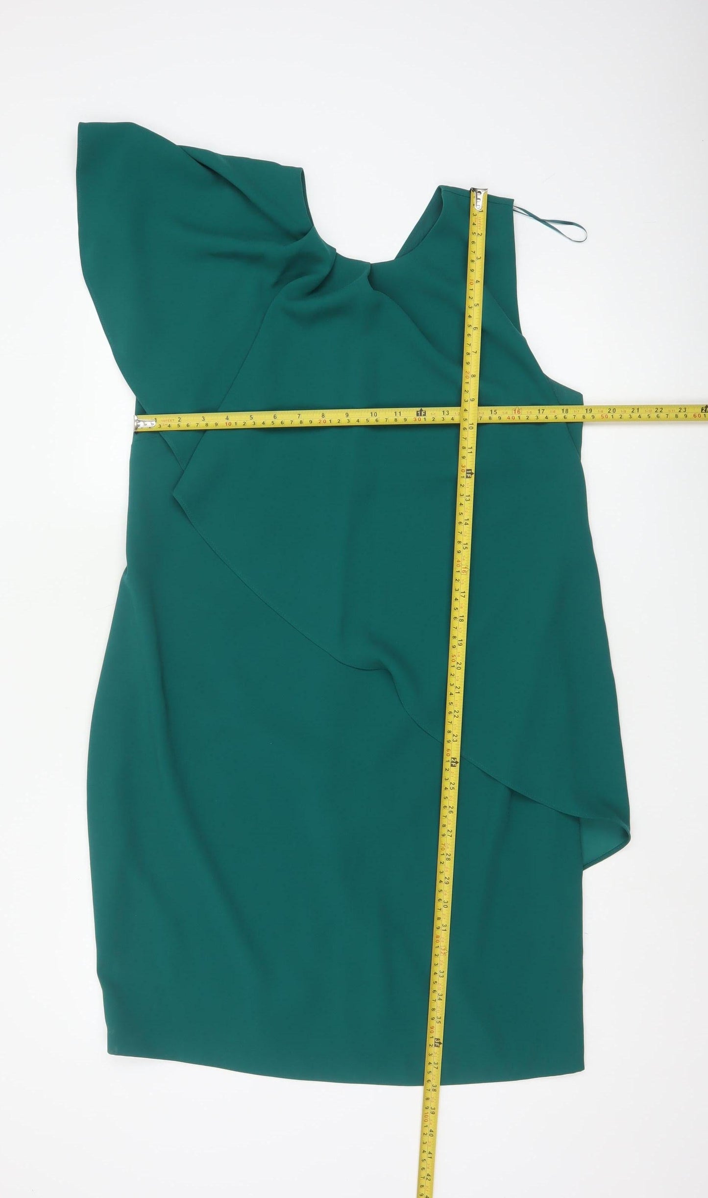 Next Women’s Green Asymmetric Ruffle Sheath Dress Size 14
