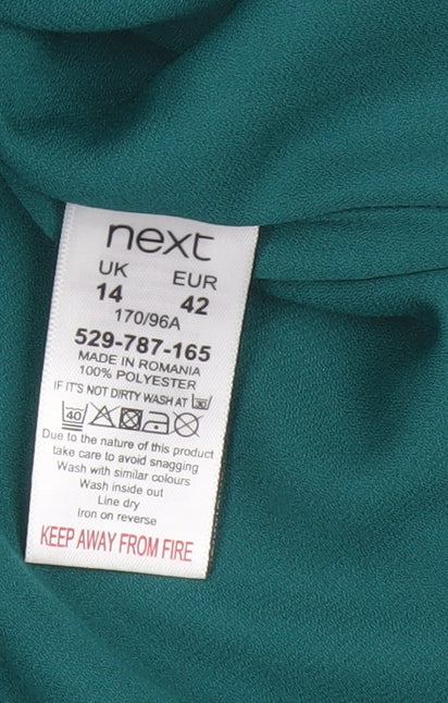 Next Women’s Green Asymmetric Ruffle Sheath Dress Size 14