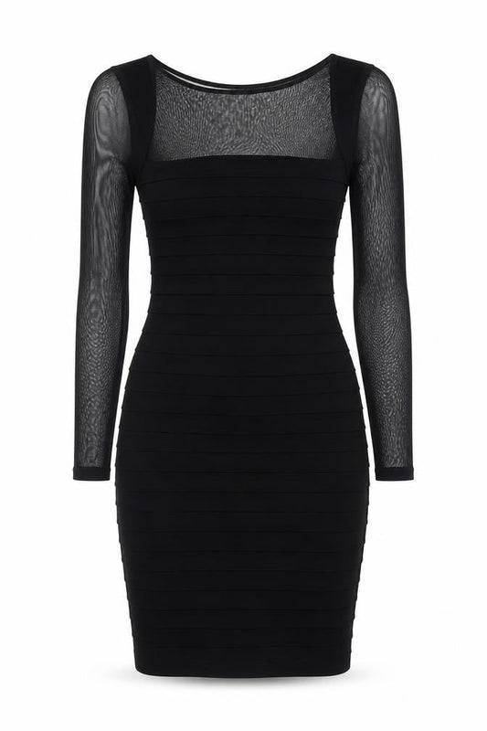 Mint Velvet Women Black Size 14 Bodycon Long Sleeve Party Dress