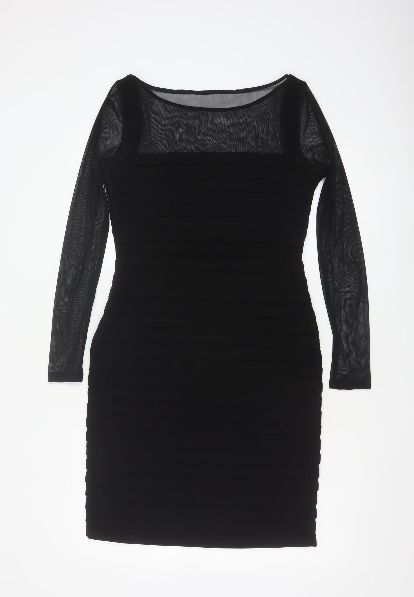 Mint Velvet Women Black Size 14 Bodycon Long Sleeve Party Dress