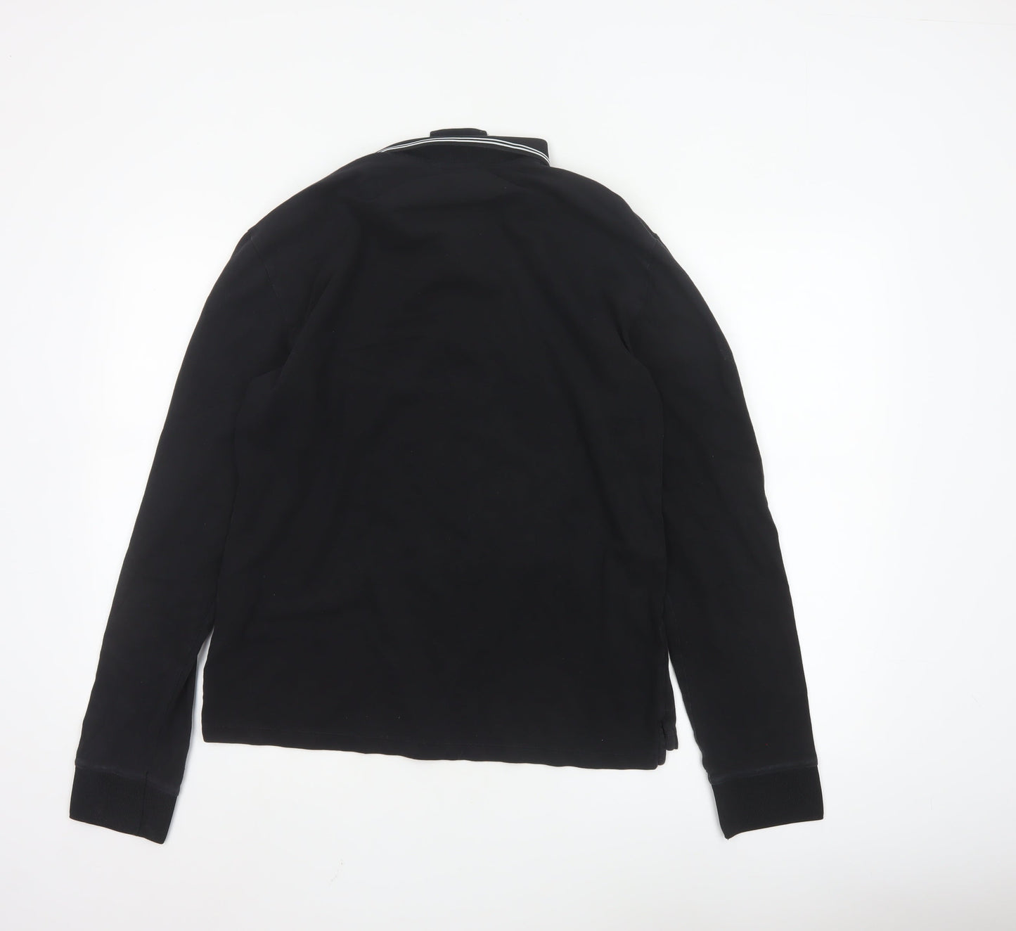 Armani Jeans Men's Black Long Sleeve Polo Shirt XL