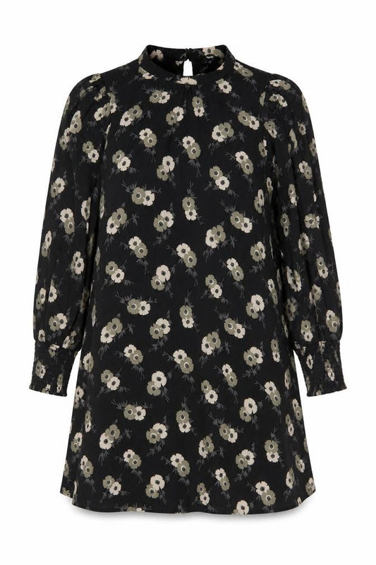 Next Women’s Black Floral Shift Dress Size 12 Long Sleeve