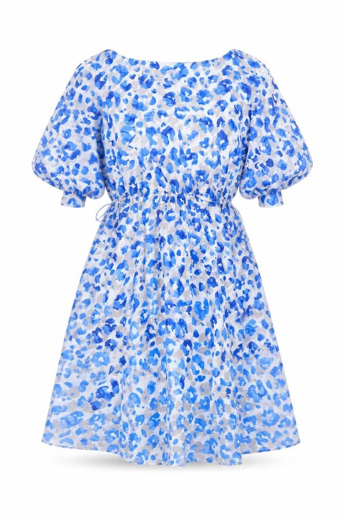 L.K. Bennett Women’s Blue Silk A-Line Dress UK 10 Classic Spring Style