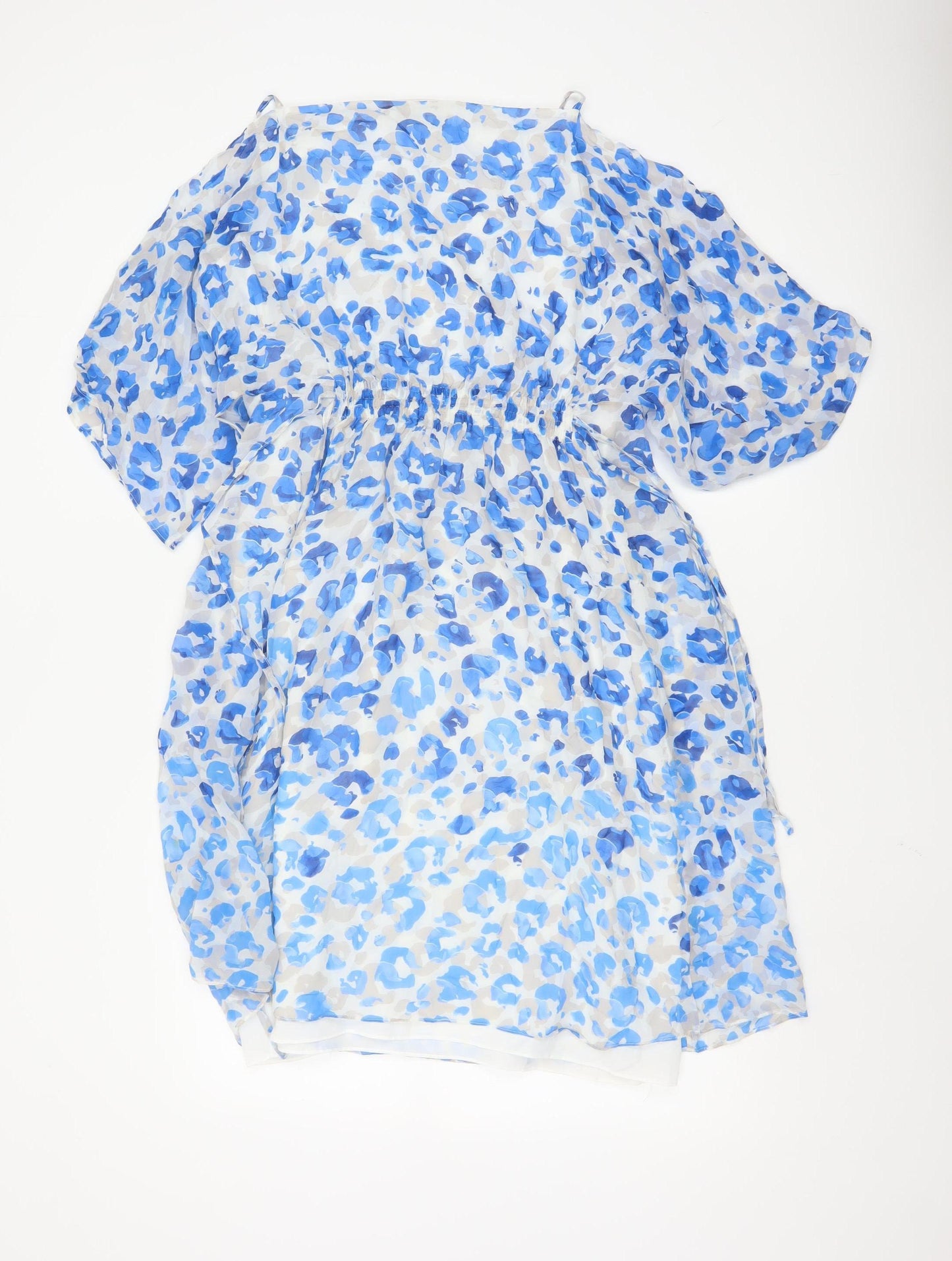 L.K. Bennett Women’s Blue Silk A-Line Dress UK 10 Classic Spring Style