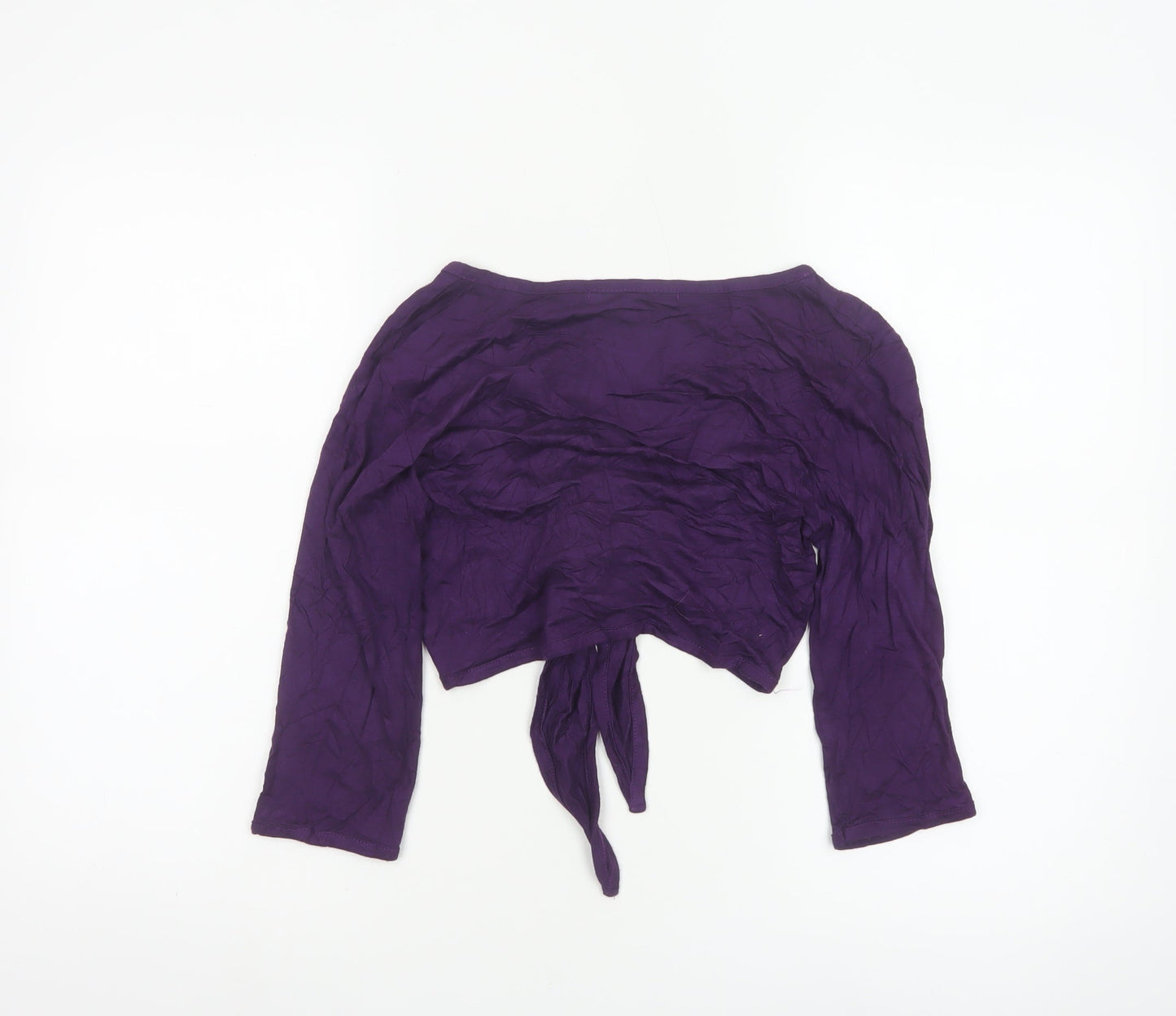 L.K. Bennett Women's Purple Wrap Blouse S 3/4 Sleeve Viscose Top