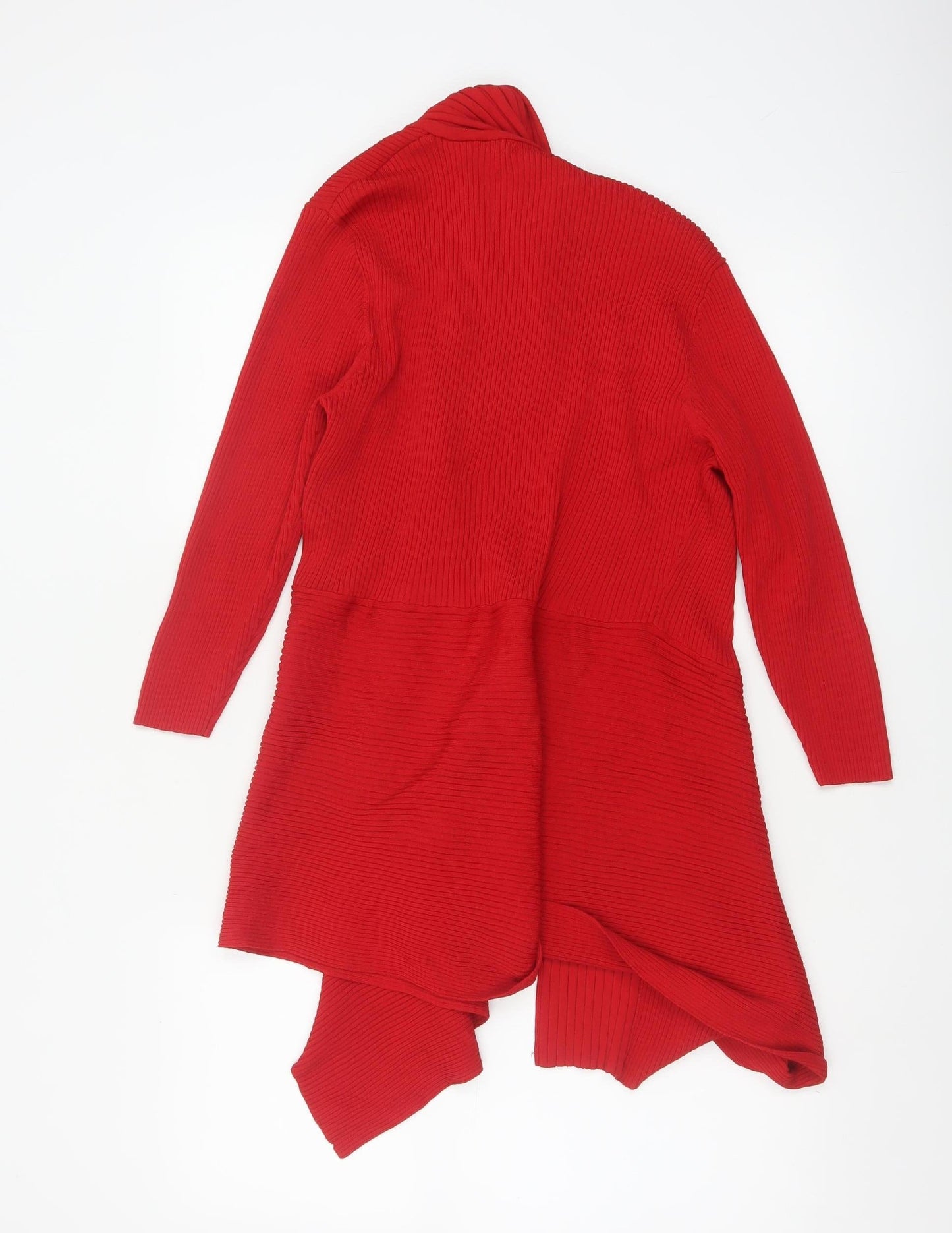 Roman Womens Red Long Sleeve Open Front Knit Cardigan Size 12