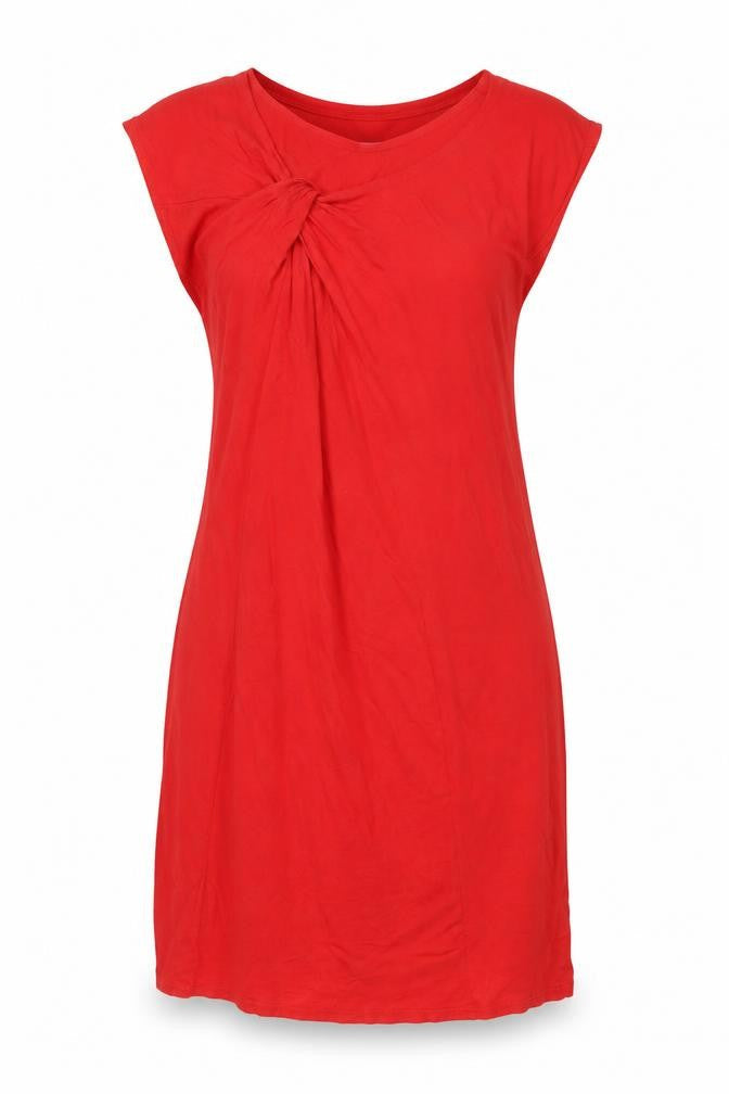 People Tree Women Red Organic Cotton Shift Dress Size M