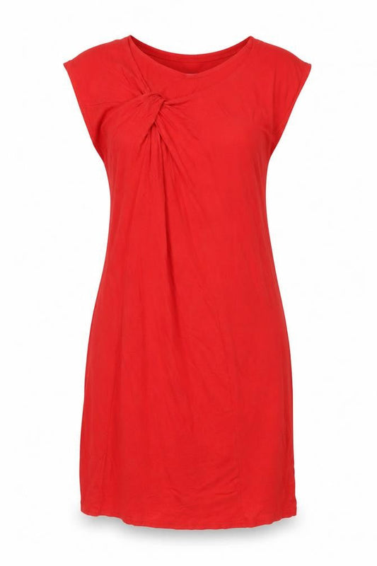 People Tree Women Red Organic Cotton Shift Dress Size M
