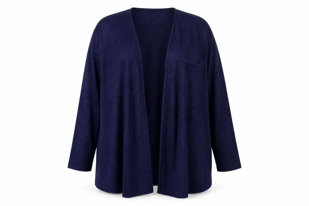 Monsoon Women's Blue Glitter Open Front Knit Cardigan XL