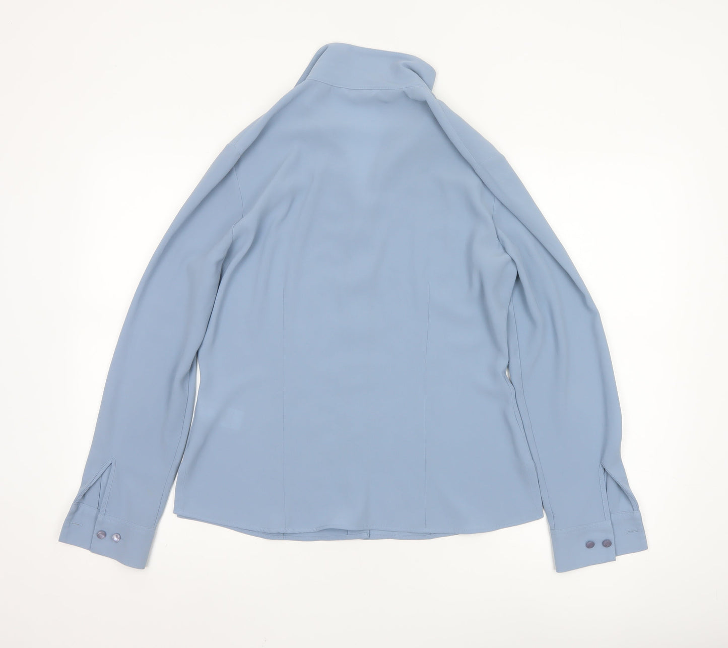 Marks and Spencer Women Blue Embroidered Long Sleeve Blouse UK 12