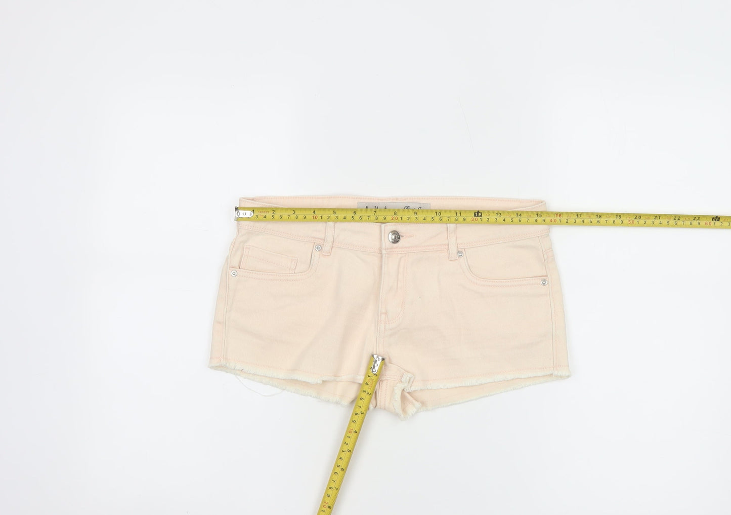 Denim Co. Women’s Beige Size 8 Hot Pants Frayed Denim Shorts