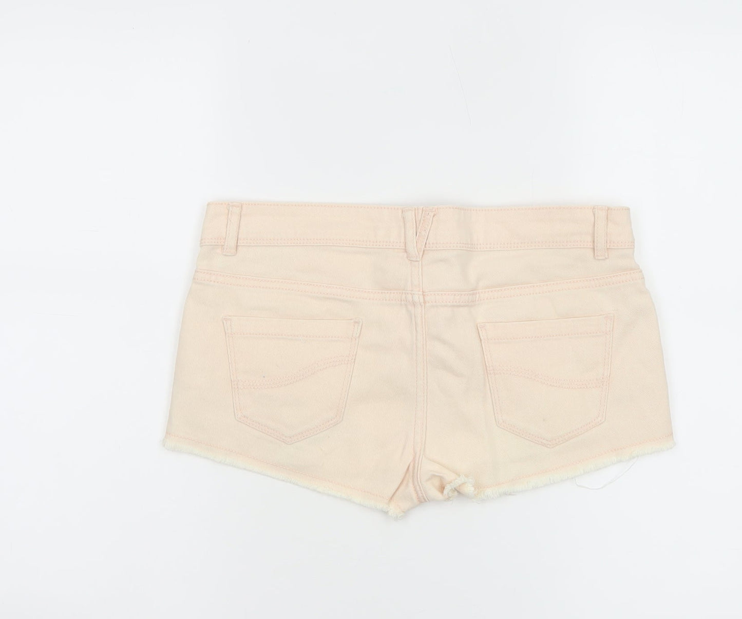 Denim Co. Women’s Beige Size 8 Hot Pants Frayed Denim Shorts