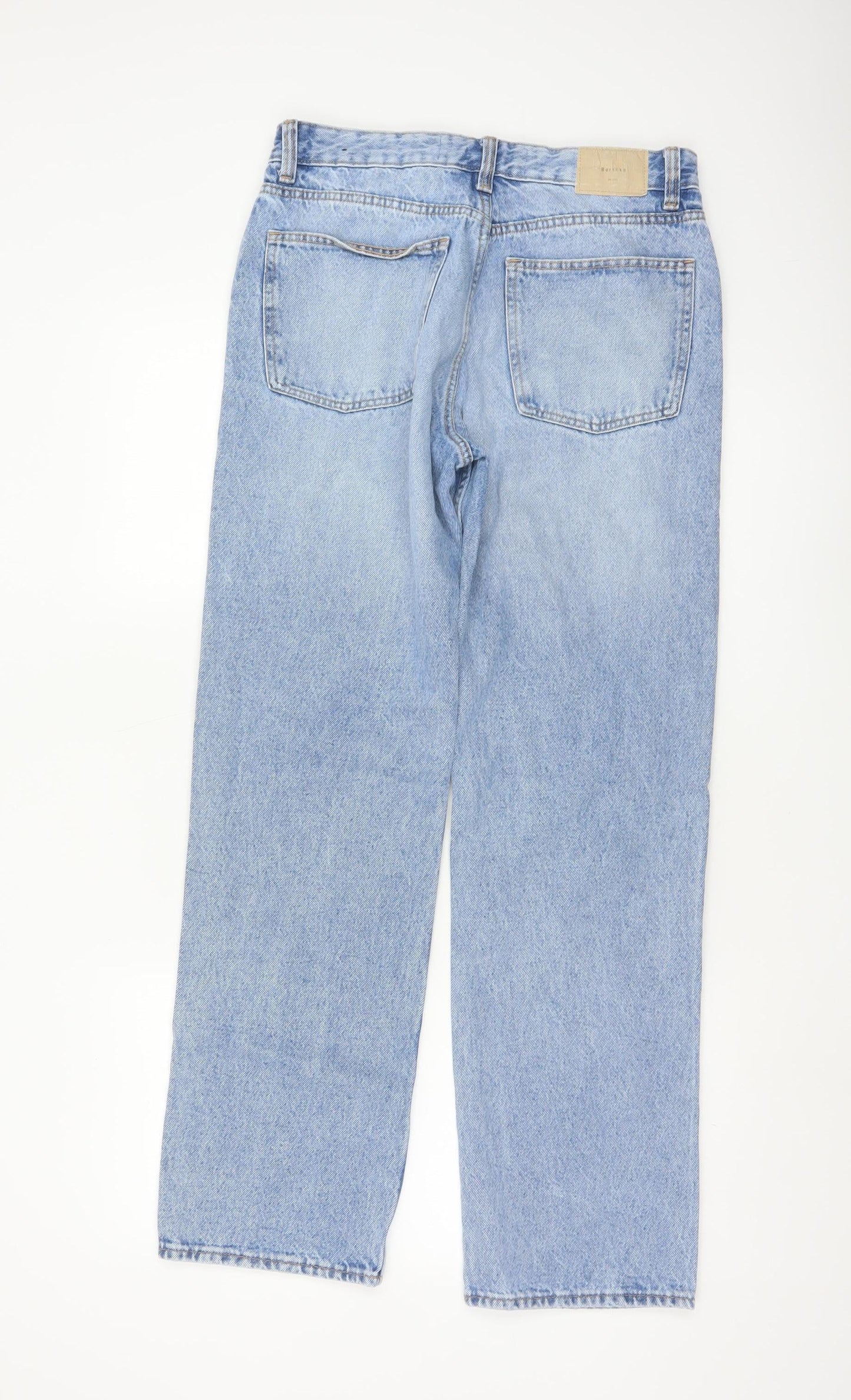 Bershka Women’s Blue High Rise Straight Denim Jeans Size 10