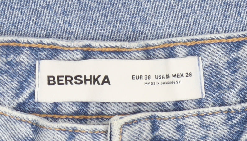 Bershka Women’s Blue High Rise Straight Denim Jeans Size 10