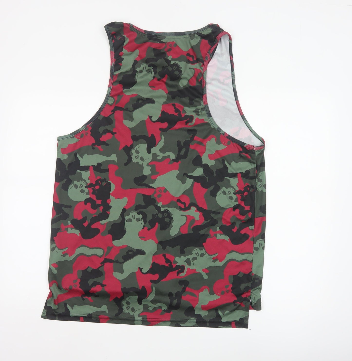 Sonneti Men's Green Red Camouflage Sleeveless Tank Top XL