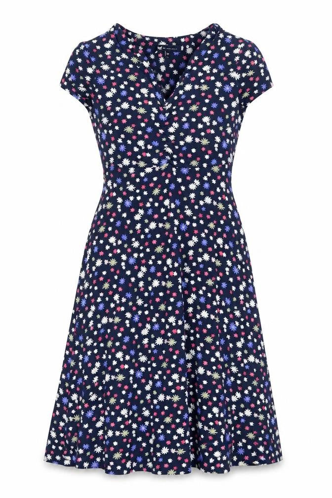 Crew Clothing Women Blue Floral Fit & Flare Dress Size 10