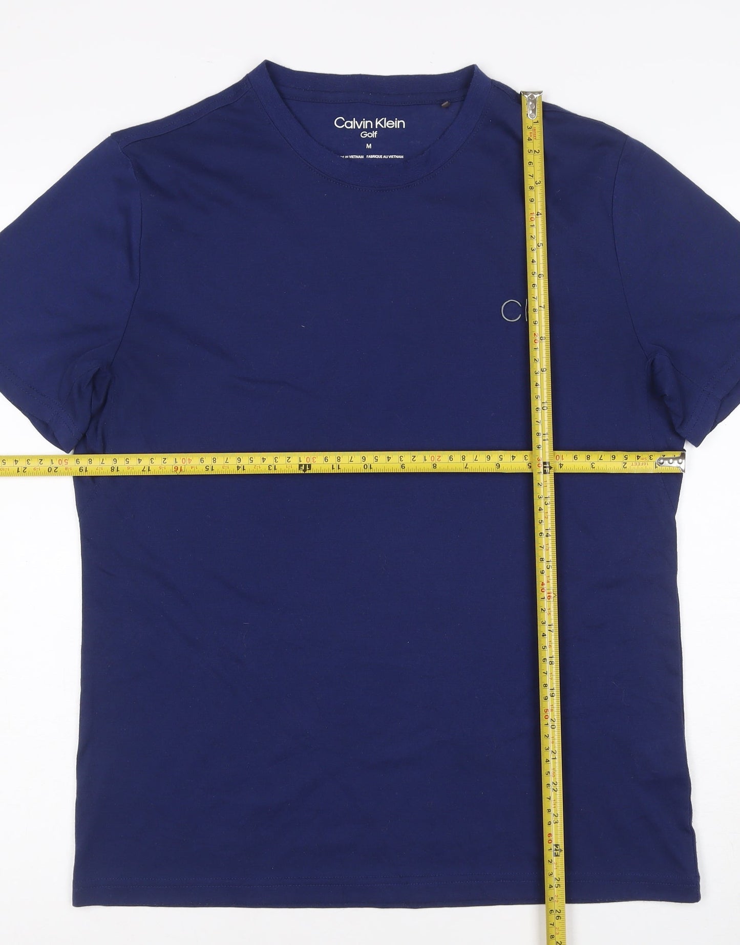 Calvin Klein Golf Men's Navy Blue Polyester Crew Neck T-Shirt M