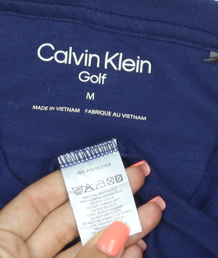 Calvin Klein Golf Men's Navy Blue Polyester Crew Neck T-Shirt M